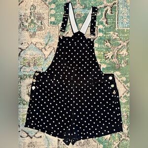 EUC Forever 21 - Black with White Polka Dots - Overalls (Shorts) - 20